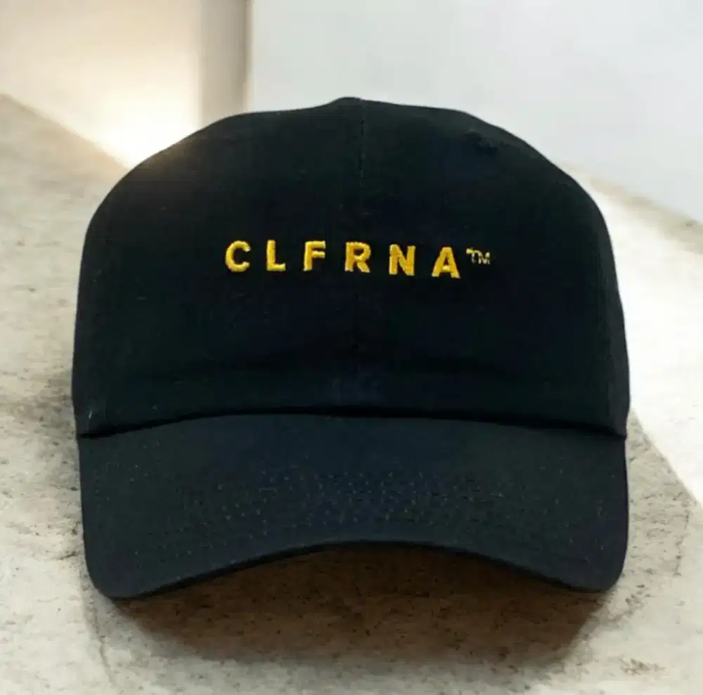Topi Champion Original x CLFRNA Black Cap Gold Embroidery Second