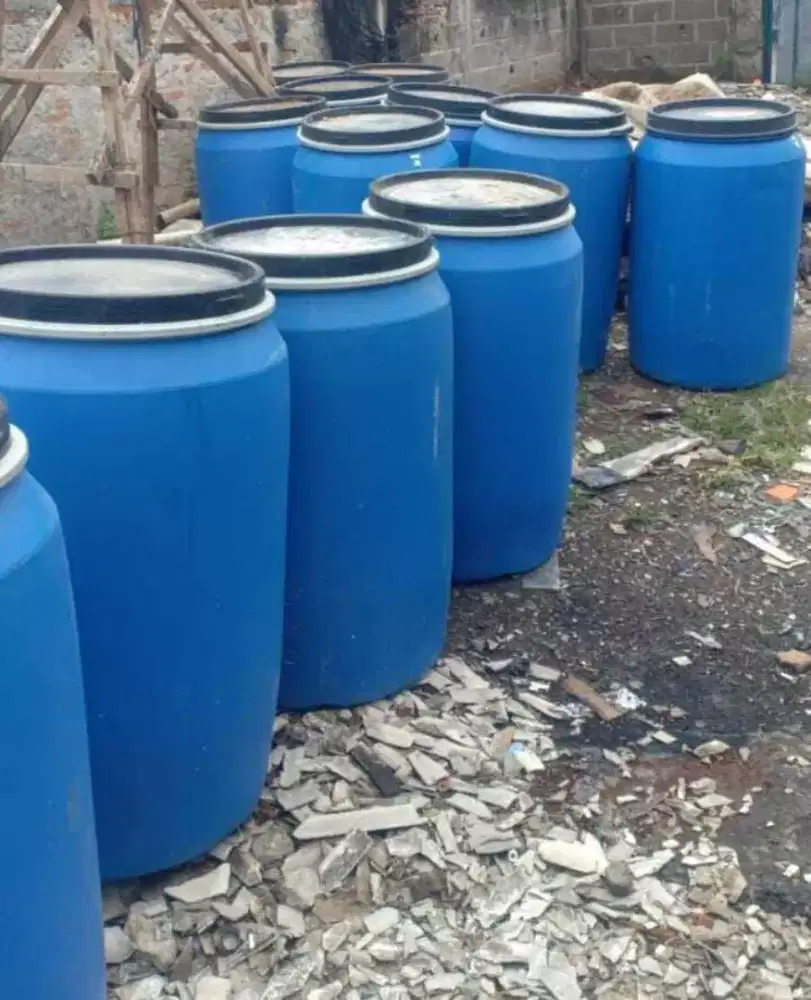 Ready drum plastik 200liter bekas