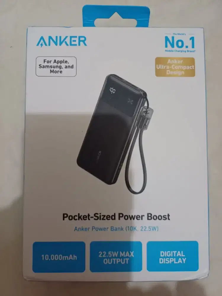ANKER PowerBank A1388 - 10000 mAh / 22,5 W - Hitam ( 100% BARU & ORI )