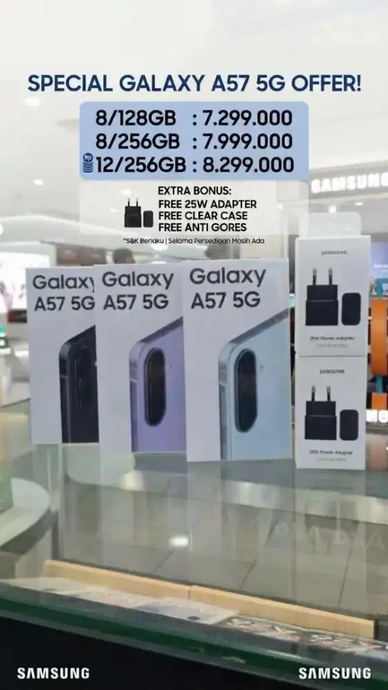 A57 SALE FREE 25W ADAPTER + ANTI GORES + CLEAR CASE‼️