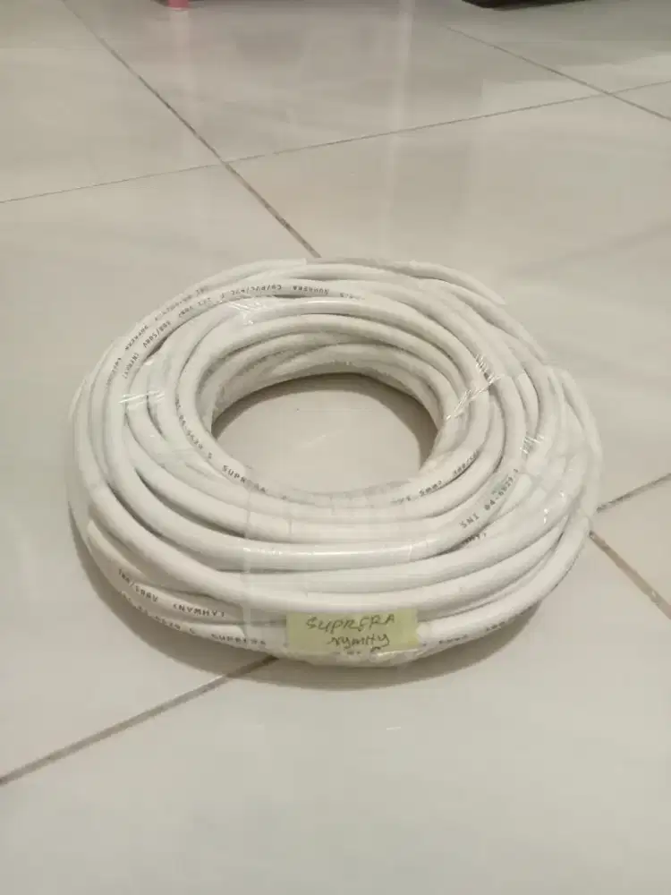 Dijual kabel Listrik Superera/NYM 2x1 5mm  panjang 15 Meter  putih