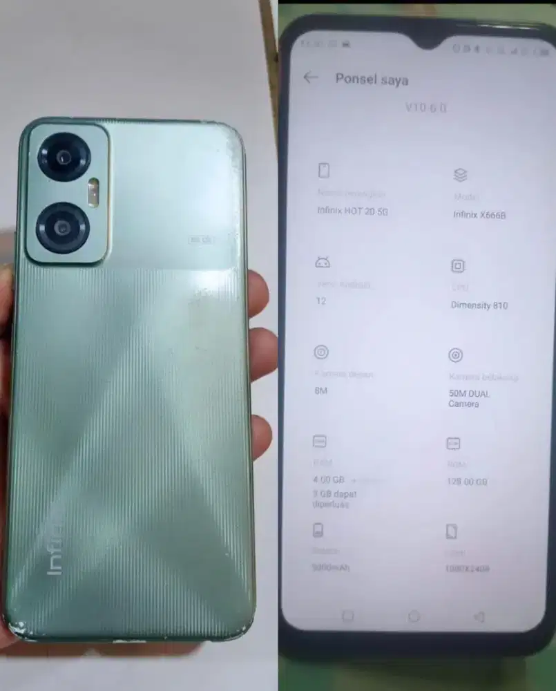 Hp infinix hot 20 5g ram4+3/128
