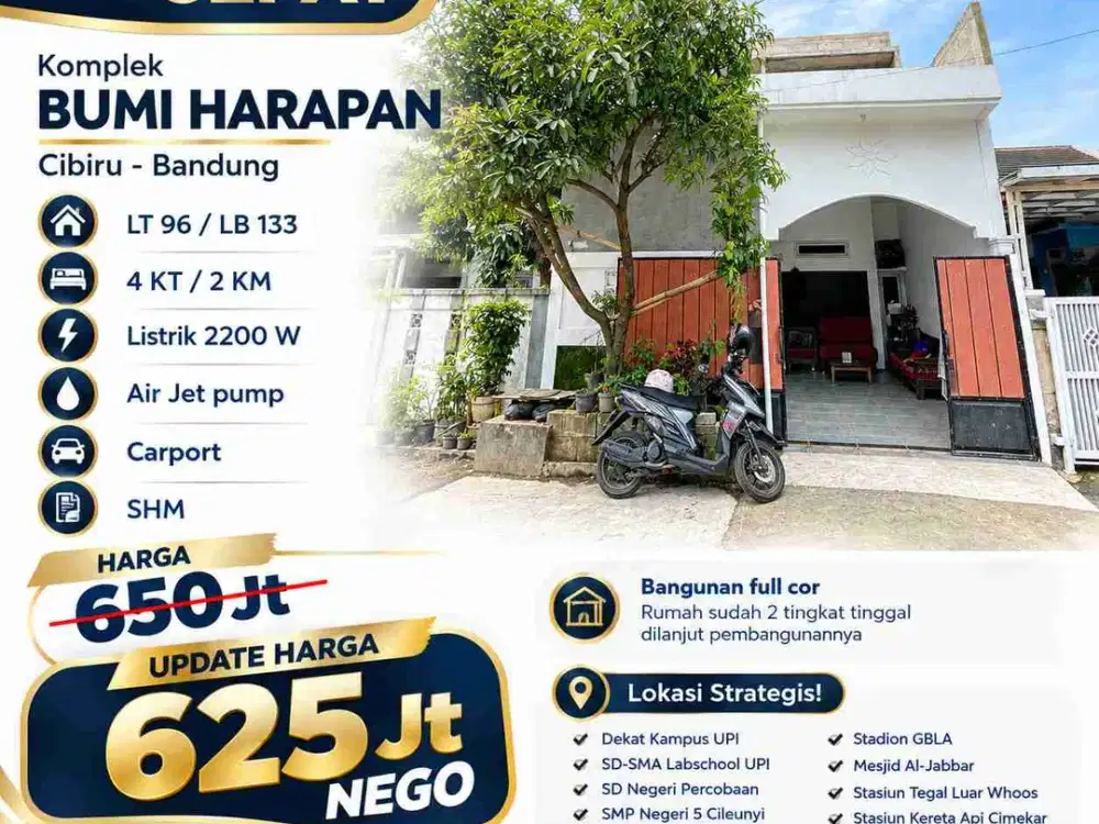 DIJUAL rumah di Komplek Bumi Harapan, Cibiru Bandung