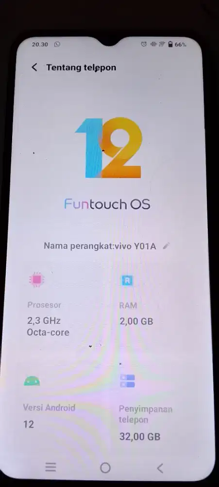 Jual cepat HP vivo Y01A 2/32 HP casan only normal