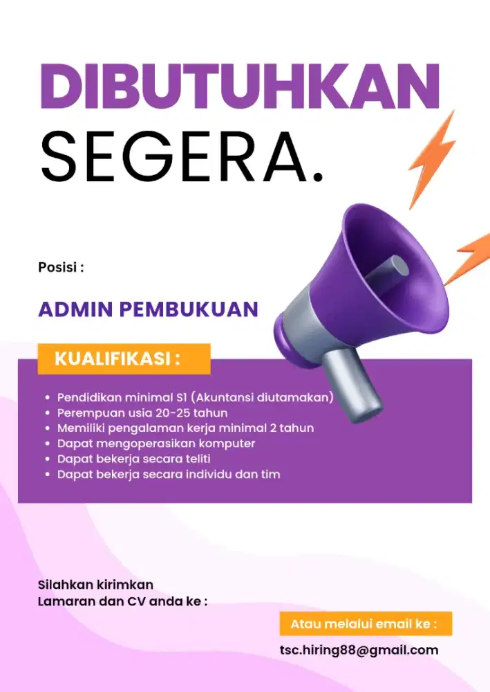 LOWONGAN KERJA ACCOUNTING