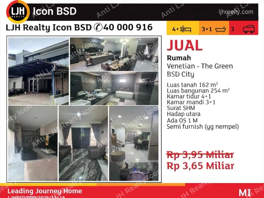 Rumah 2 lantai di the green BSD city