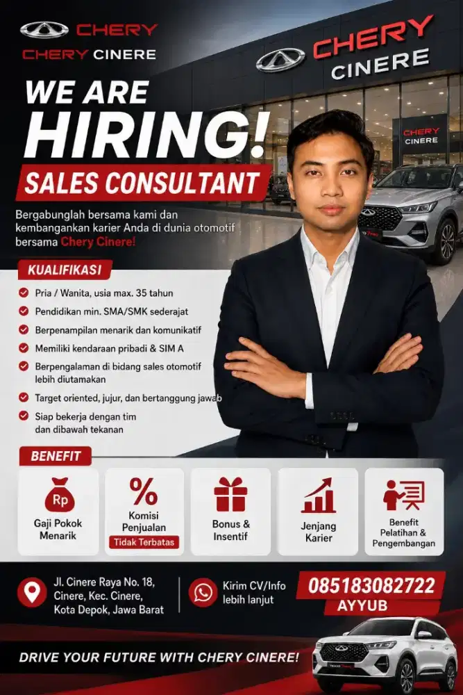 Lowongan Sales mobil Chery