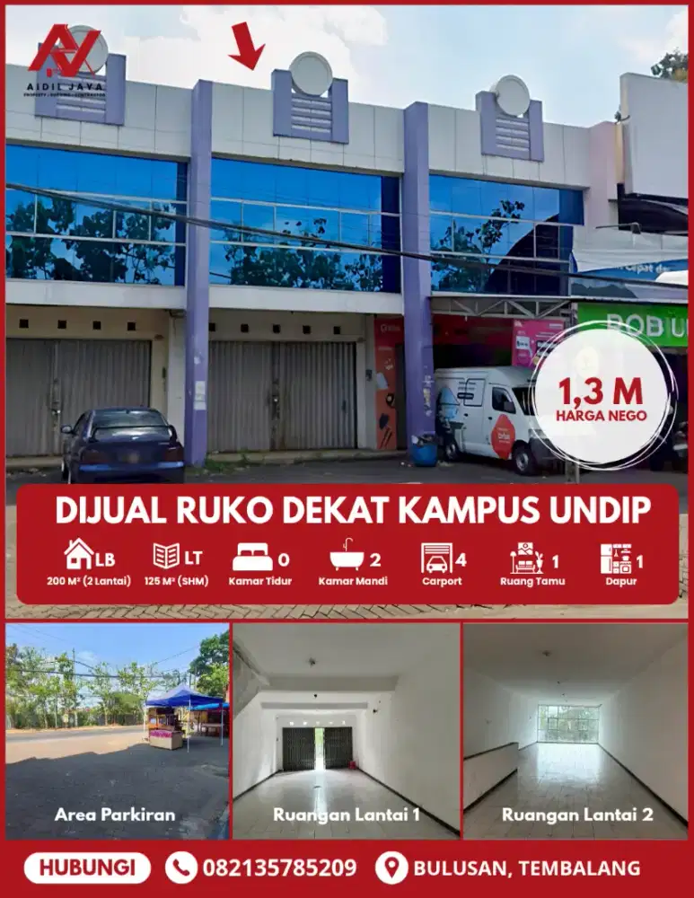 Ruko Murah Strategis Potensial Dekat UNDIP