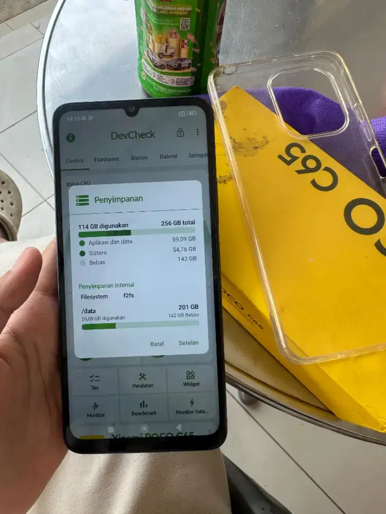 Poco c65 8/256 fullset no minus Cas.an nga ori