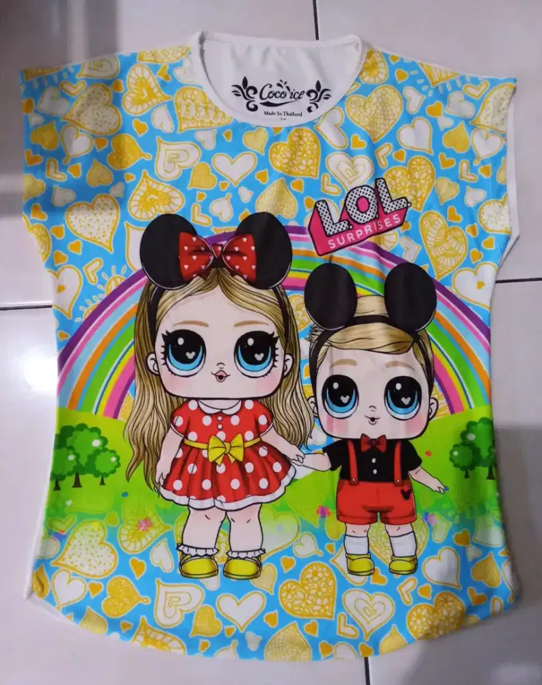 Preloved kaos anak cw motif 2 LoL