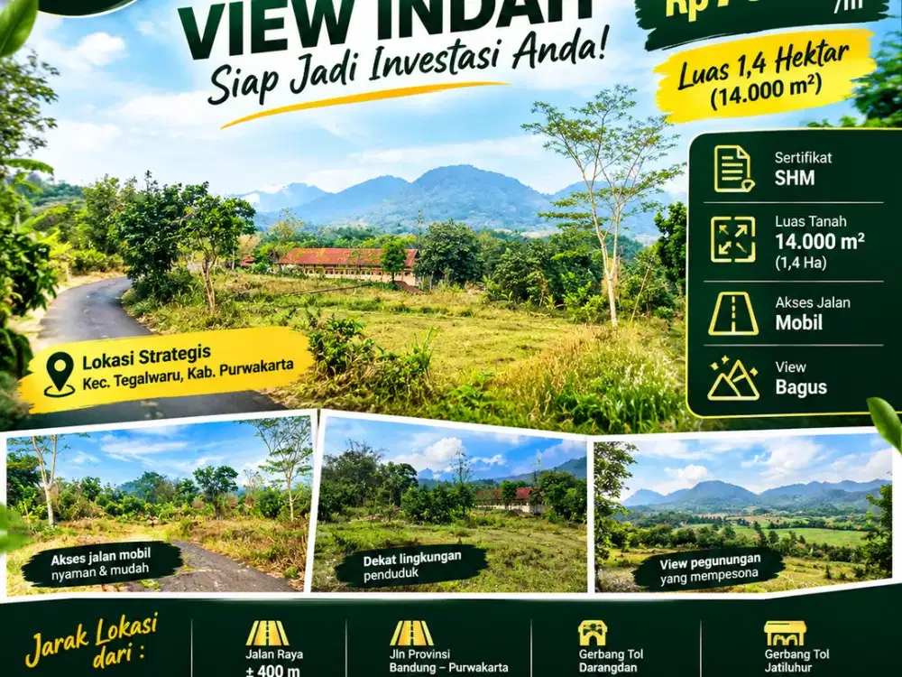 DIJUAL TANAH MURAH,AKSES JALAN MOBIL