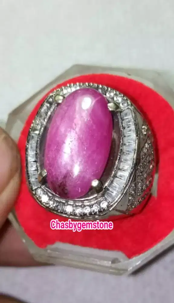 Natural Batu permata ruby star-cincin Batu Ruby star joss
