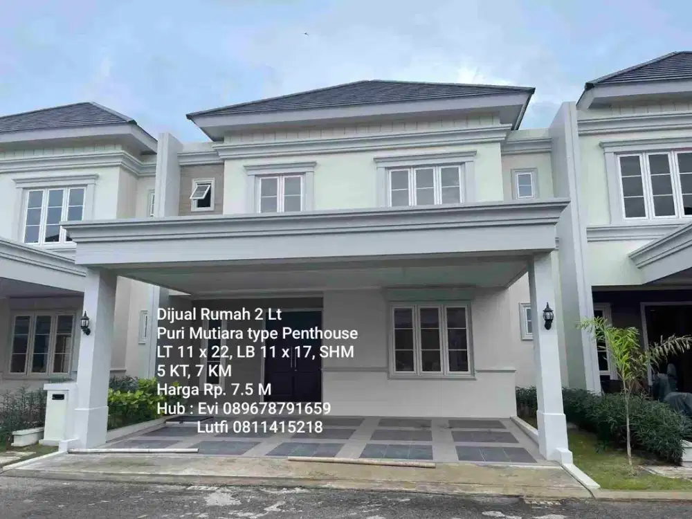 Dijual Rumah 2 lantai Perum. Puri Mutiara Type Penthouse, Jl. Monginsidi Makassar
