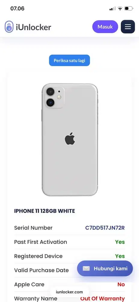 iphone 11 128GB kemenperin