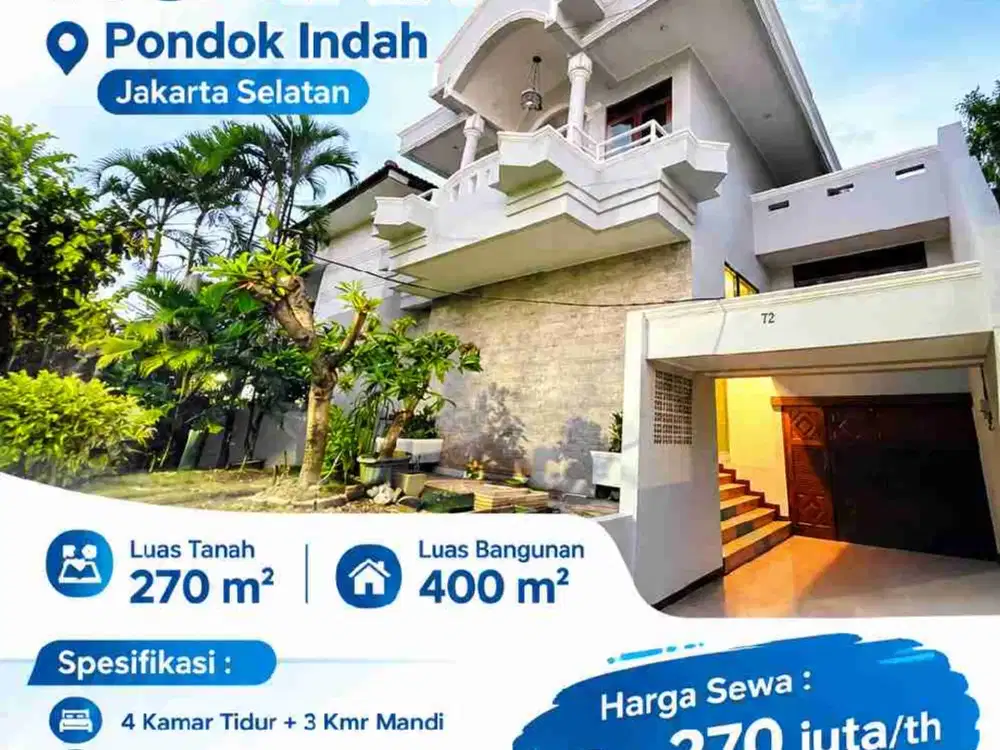 disewakan rumah cantik di pondok indah jakarta selatan