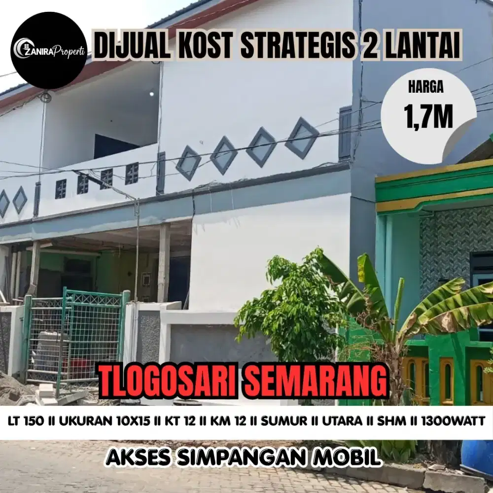 Rumah kost di jual cepat full penghuni tengah kota tlogosari