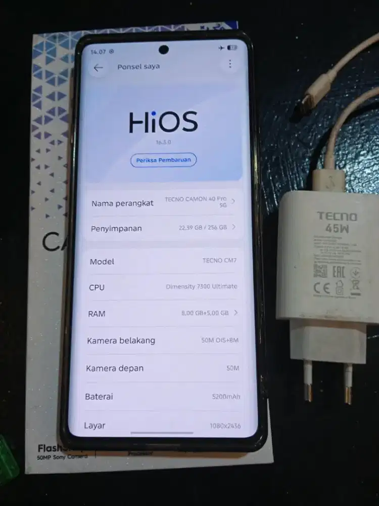 Tecno calon 40 pro 5G 8/256 Full