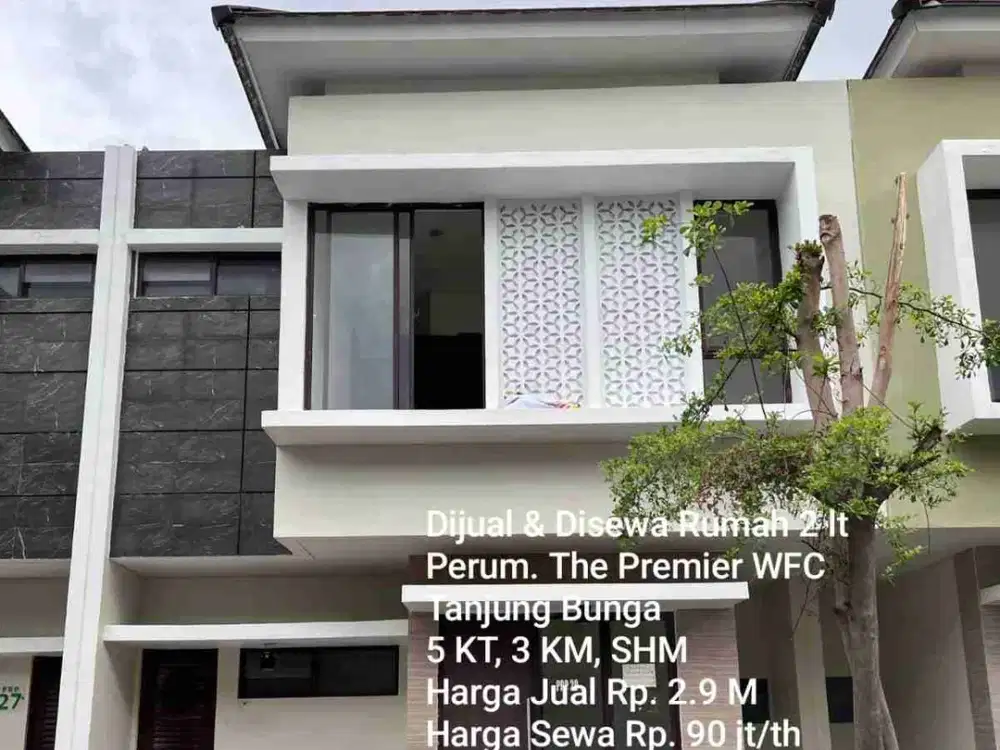 Dijual dan Disewakan Rumah 2 lantai di Water Front city Cluster The Premier Tanjung Bunga Makassar