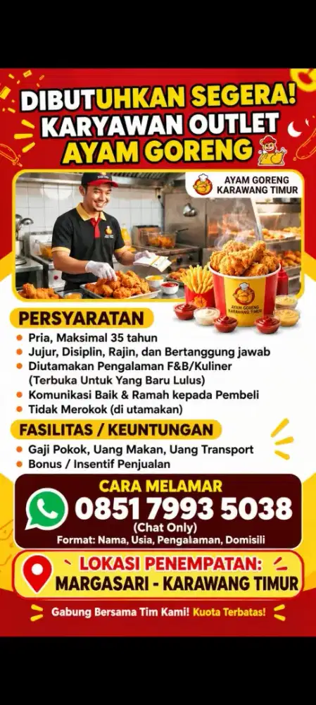 Lowongan Ayam Goreng Outlet Margasari Karawang Timur