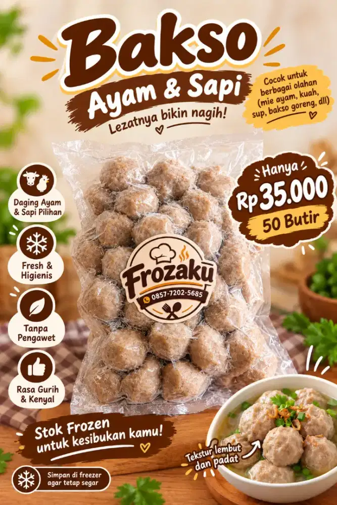 Bakso kombinasi sapi & ayam