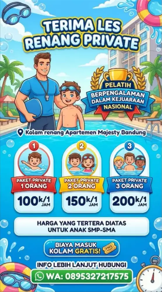 Kursus renang private murah