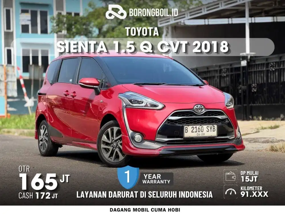 TEMRURAH TOYOTA SIENTA Q CVT 1.5 2018 MERAH ISTIMEWA LOW KM PAJAK ON