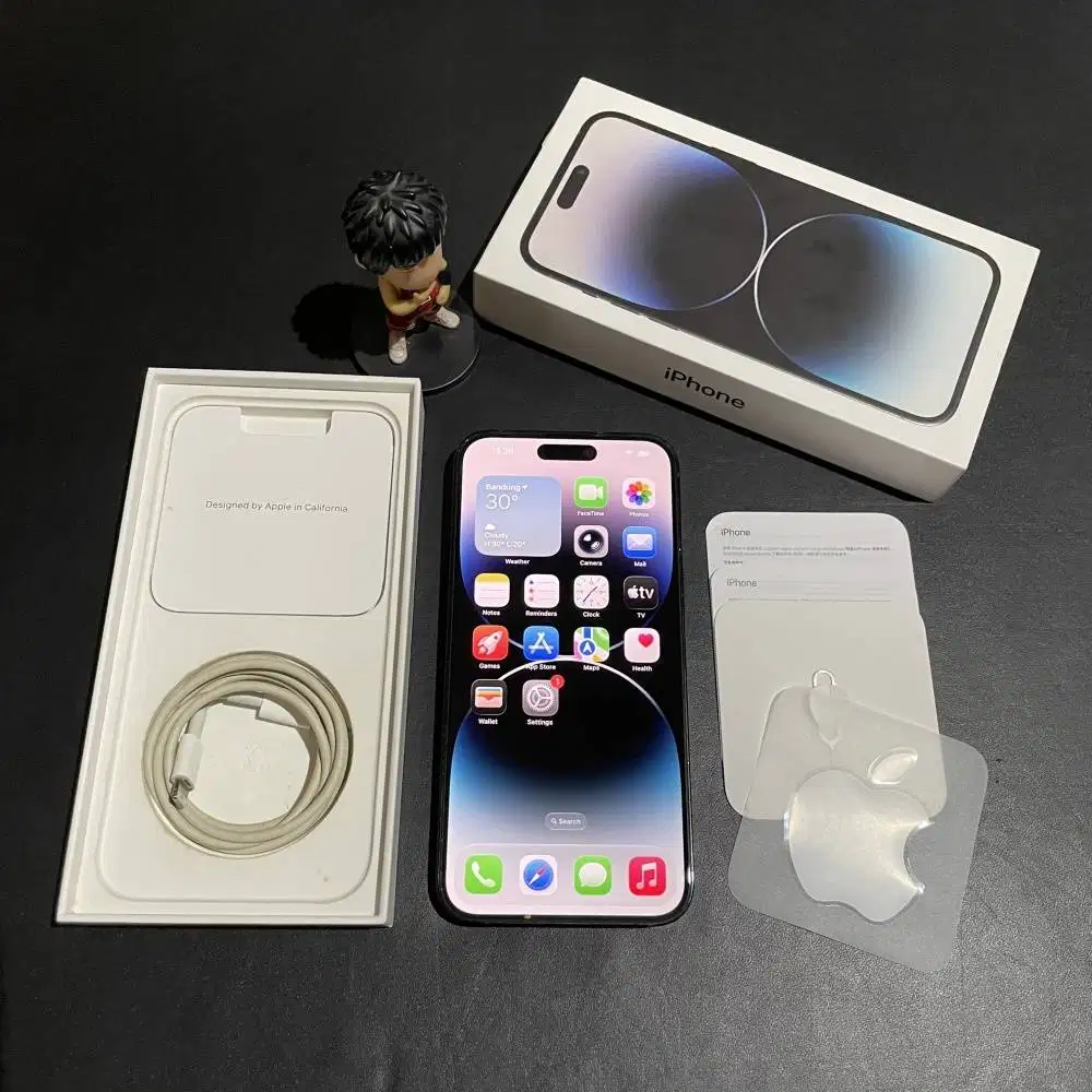 iPhone 14 Pro Max 128gb Space Black BC Sinyal Aman Fullset Ori