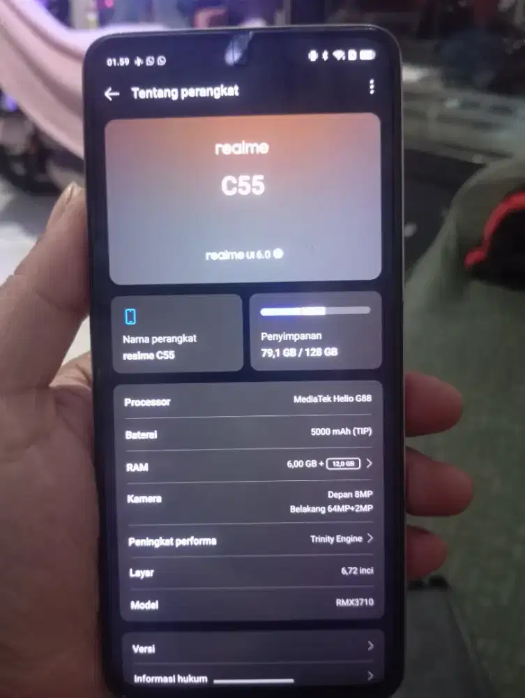 Realms c55 ram 6/128 unit aja kondisi normal