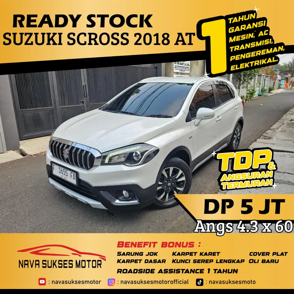 TDP 5 Jt Angs Termurah Suzuki Scross 2018 Matic Putih Low Km Like New