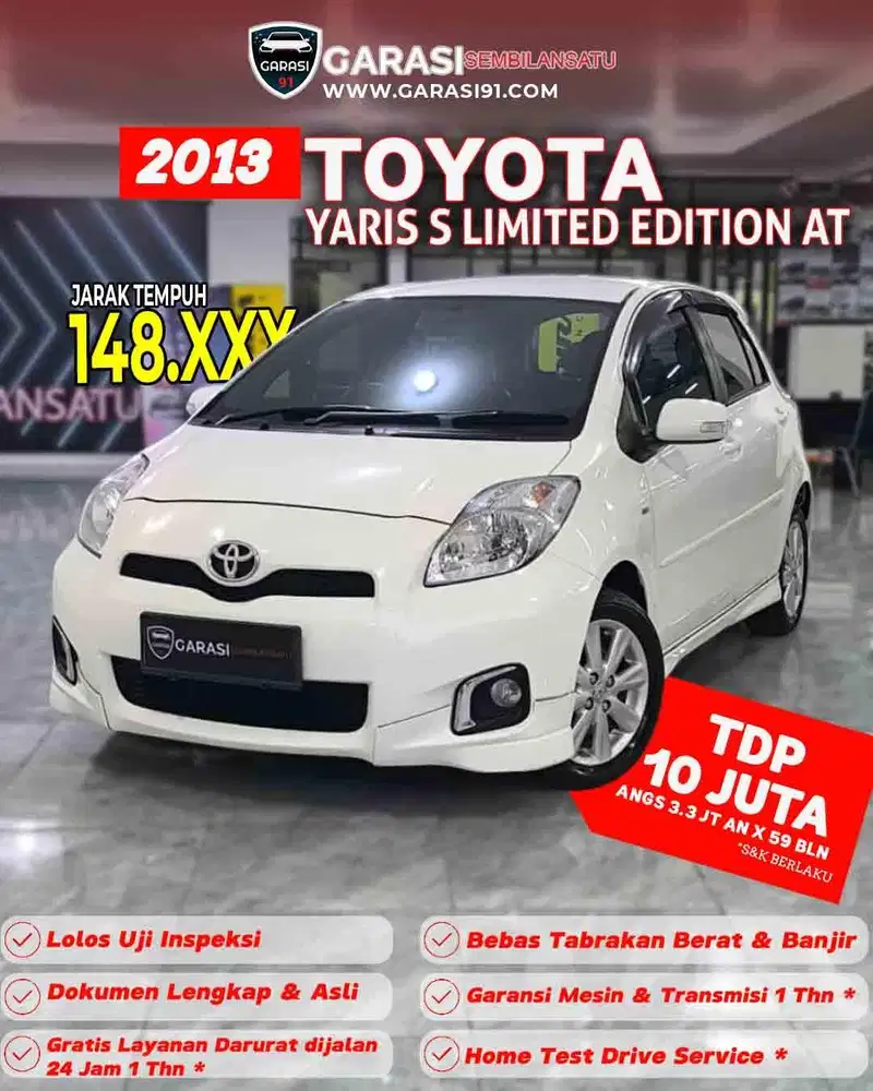‼️TDP 10 JT Toyota Yaris S limited edition AT 2013