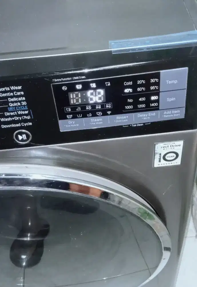 Jual cepat bu Mesin cuci frontloading LG 10,5/7kg model baru,negoo