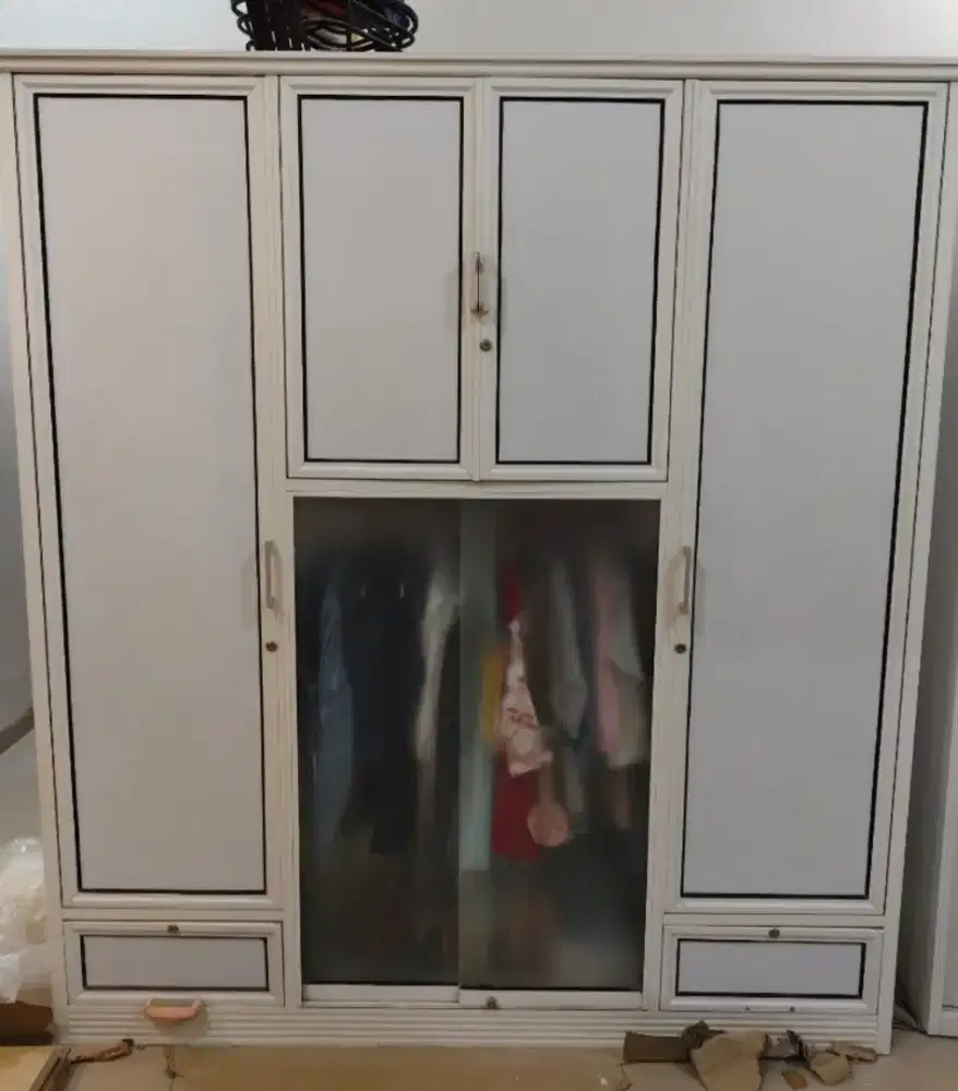 LEMARI PAKAIAN ALUMINIUM + KAYU