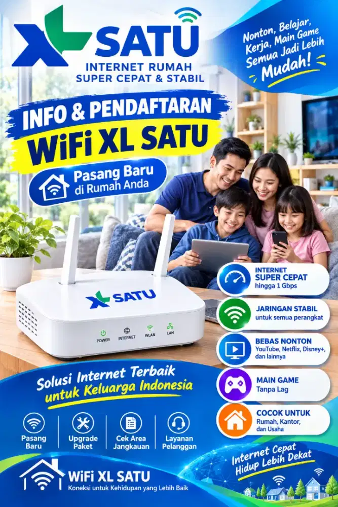Melayani pasang baru Wifi XL SATU Gresik