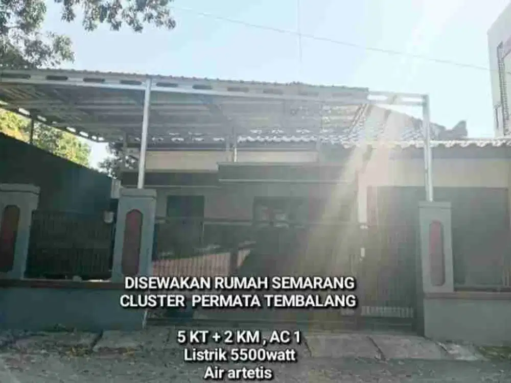 DISEWAKAN RUMAH TEMBALANG SEMARANG DEKAT UNDIP. KAMAR 5 BISA FURNISH