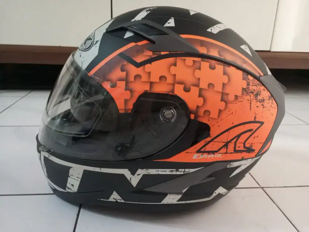 Helm INK Duke Motif Orange Matte Doff Seri 2 Duke