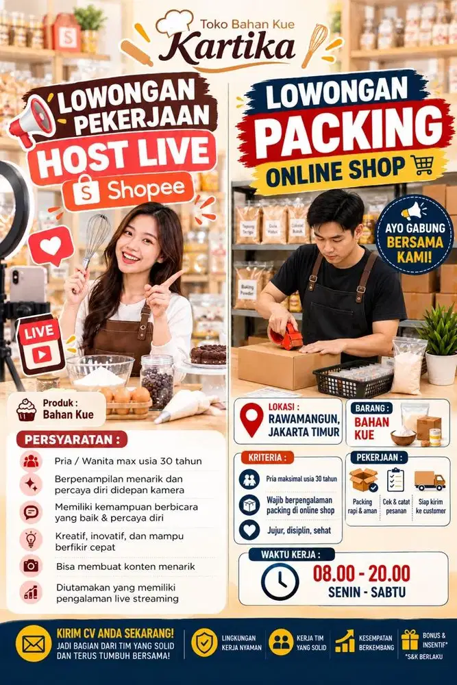 LOWONGAN PACKER & LIVE STREAMING