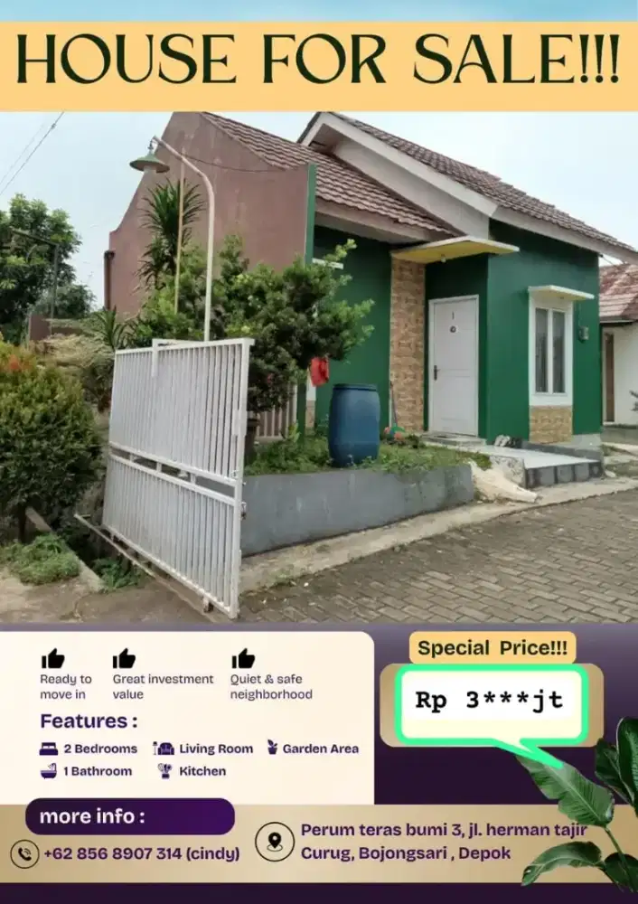 Jual Rumah Bojongsari Depok