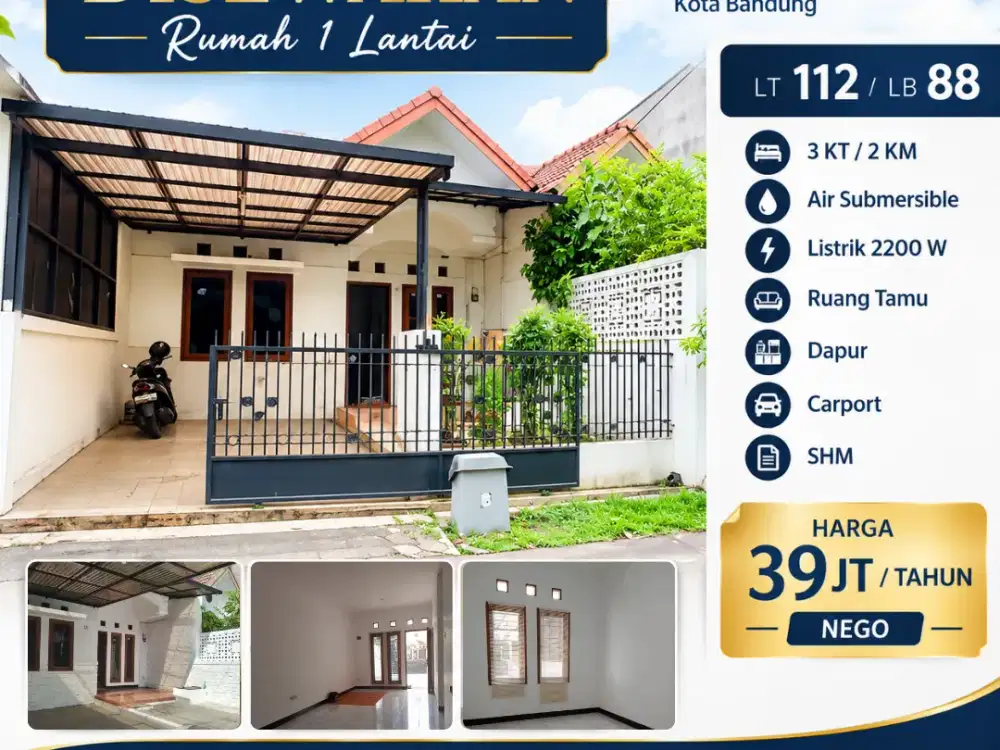 DISEWAKAN Rumah di Komplek Antapani, Kota Bandung