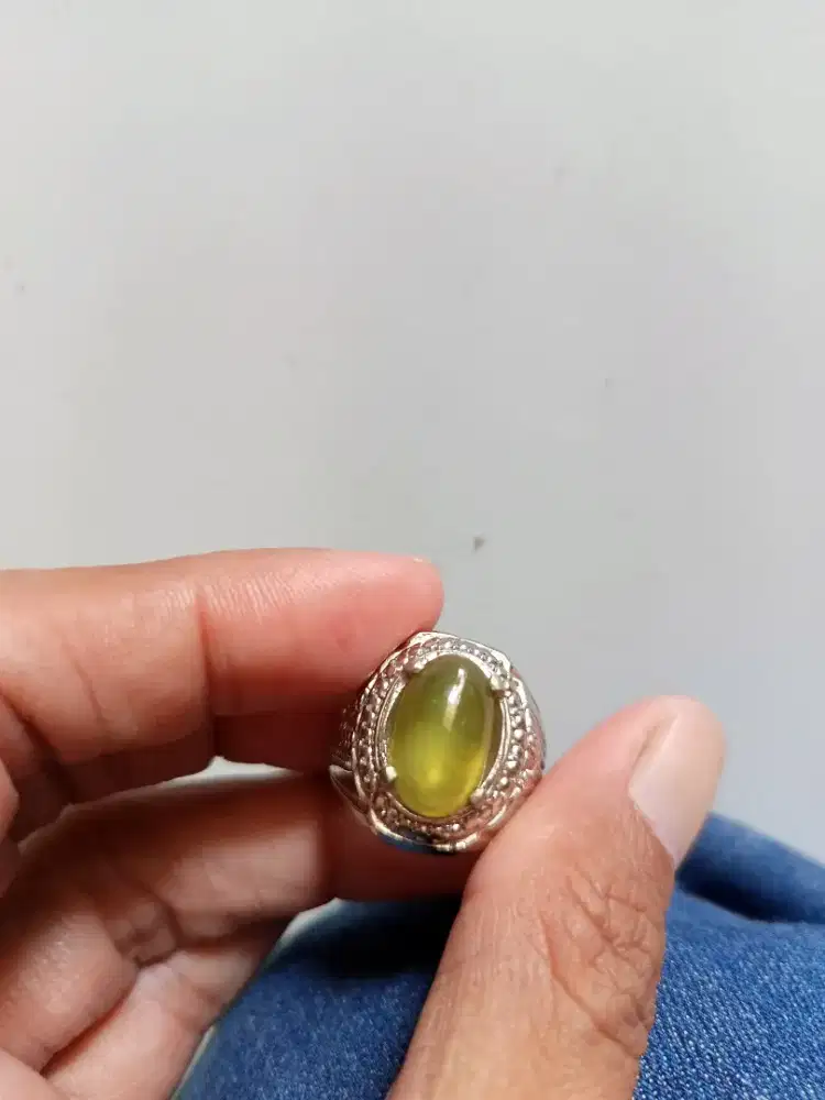 Batu Cincin Akik Permata Natural Idocrase Bio Solar Kristal Top