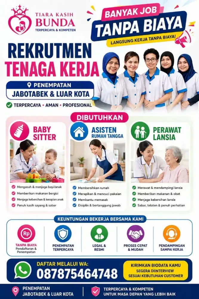 Banyak Job Baby Sitter ART & Perawat Lansia Terpercaya - Terakreditasi