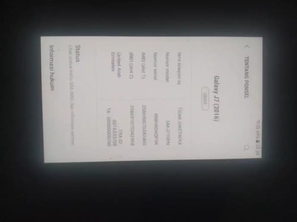 Samsung J7 2016 hp kotak