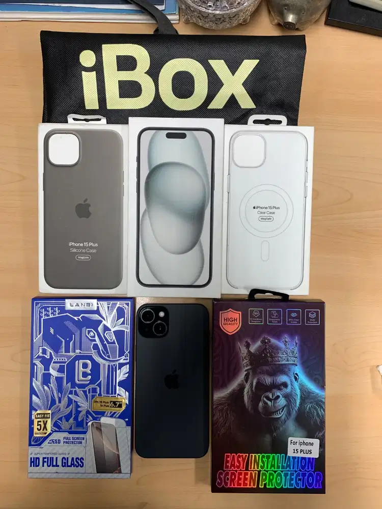 iPhone 15 Plus 128GB Black Resmi iBox + BONUS CASING ORIGINAL