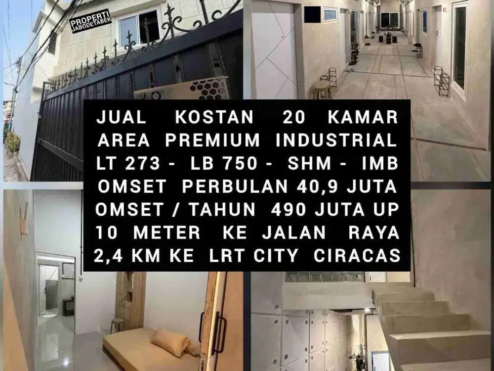 JUAL KOST KOSAN PREMIUM INDUSTRIAL AREA CIRACAS JAKARTA TIMUR