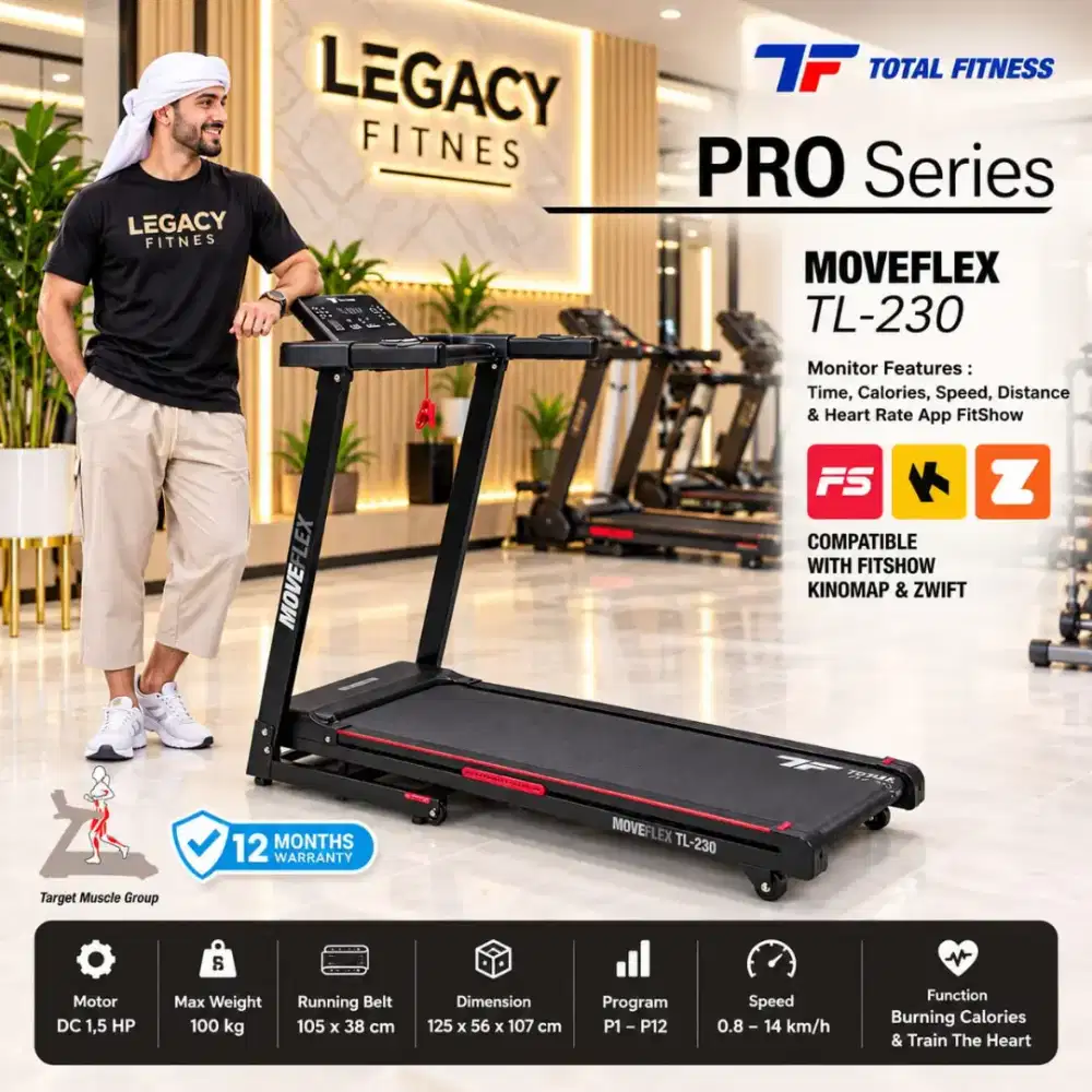 Treadmill Elektrik tl 230 praktis mudah  dilipat