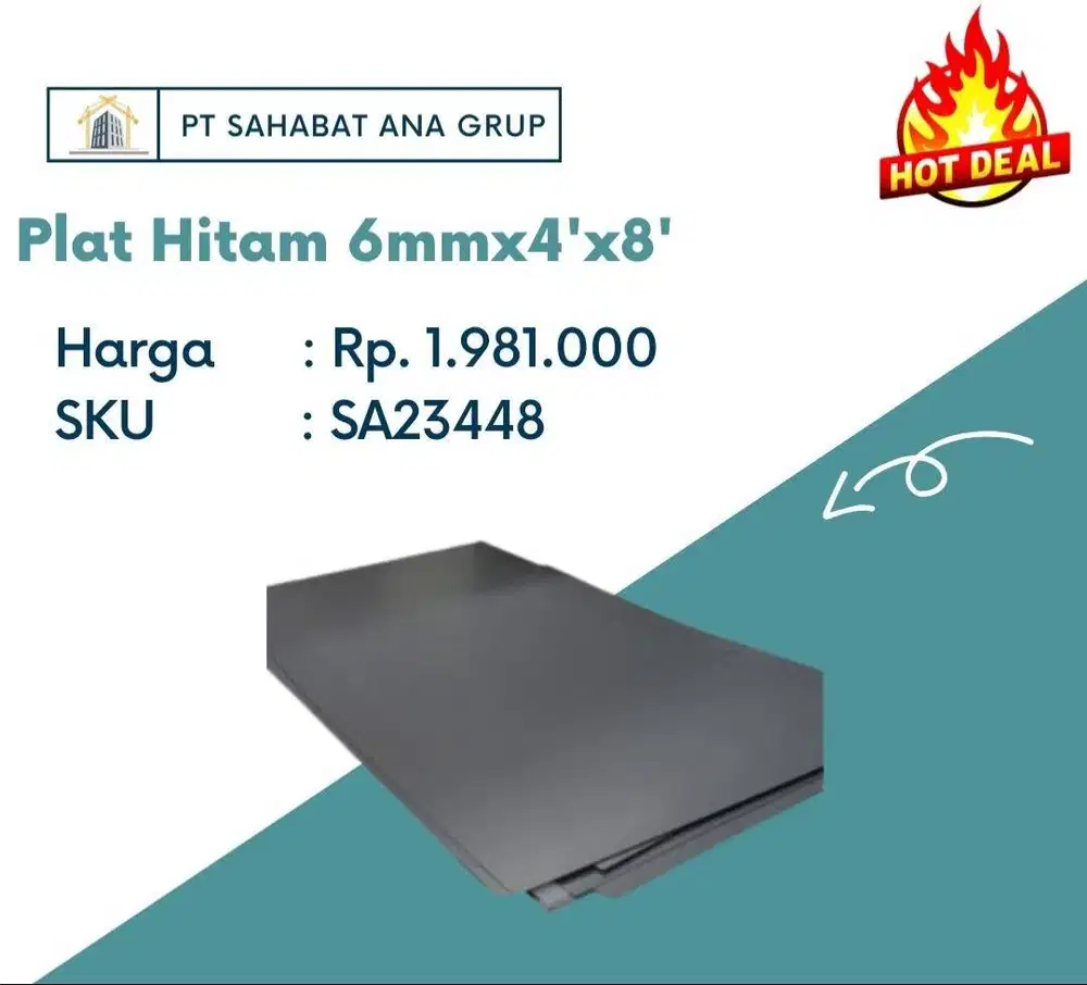 Plat Hitam 6mmx4'x8'