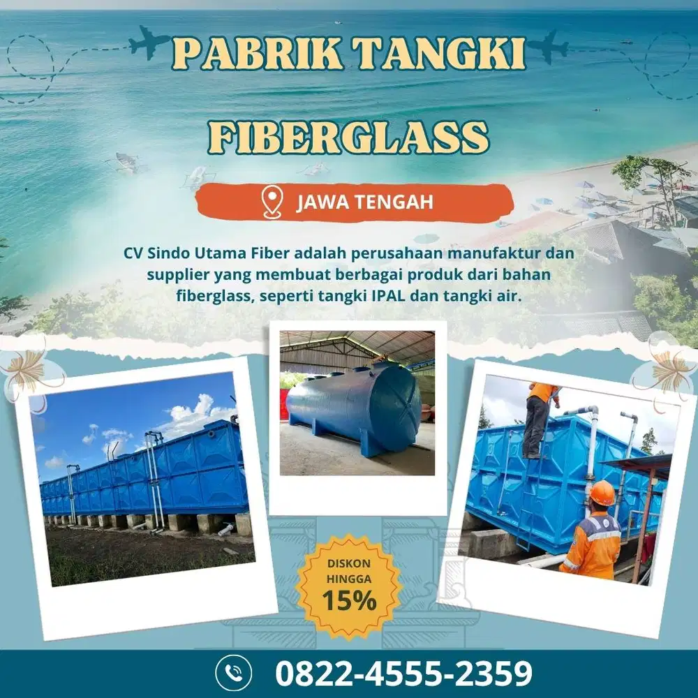 Tangki Fiberglass FRP-Panel Tank, Roof Tank & Ground Tank Rembang