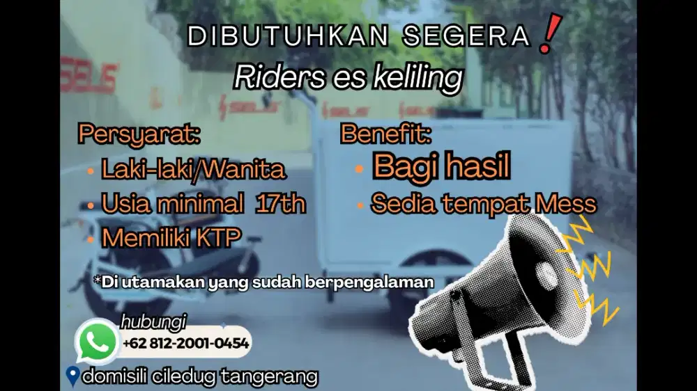 LOWONGAN KERJA. Sebagai Rider Minuman Kopi