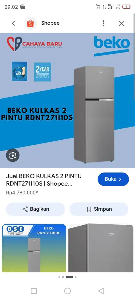 Kulkas pintu dua kulkas beko