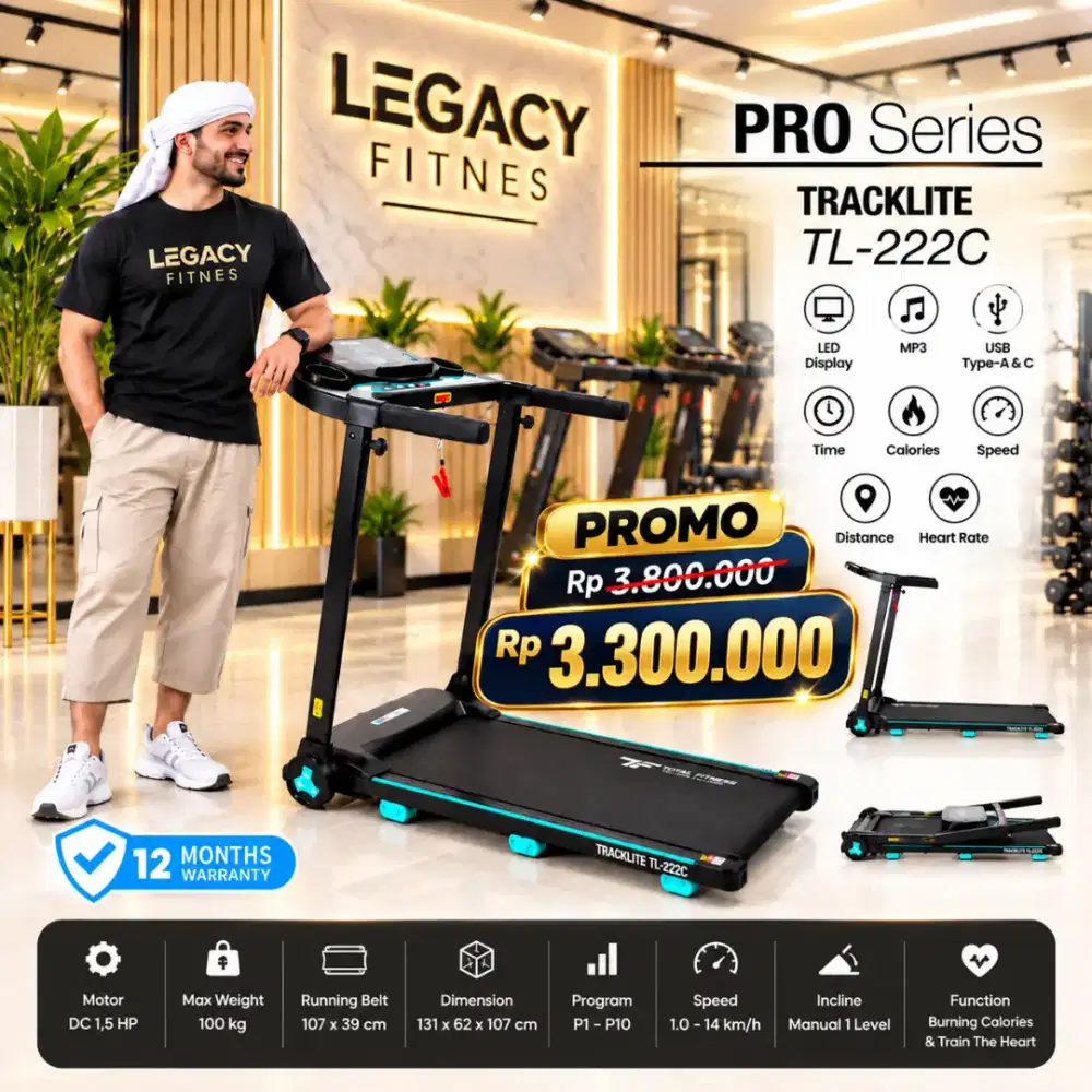 Treadmill Elektrik Alat Fitnes TL 222C Running Electric