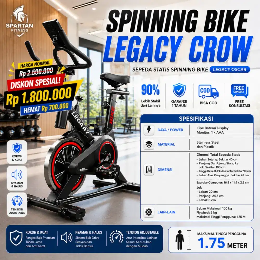 Sepeda Statis Spinning Bike Legacy Crow